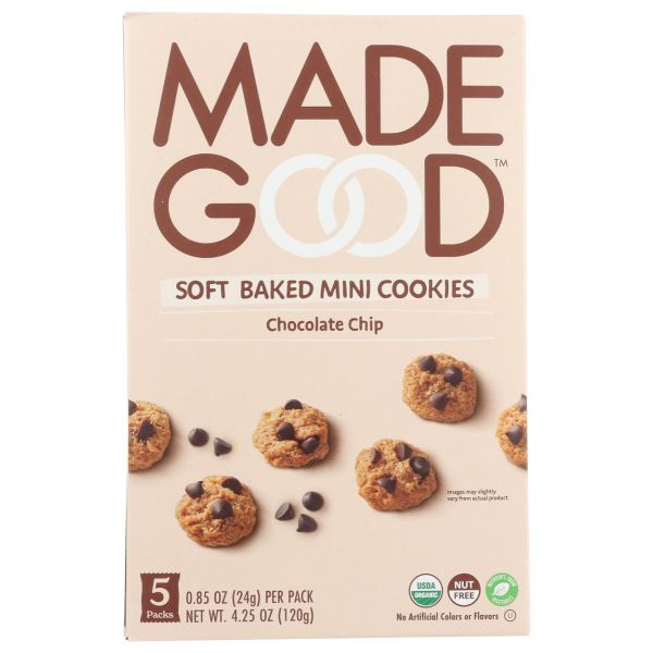 MADEGOOD: Chocolate Chip Soft Baked Mini Cookies 5Pk, 4.25 oz