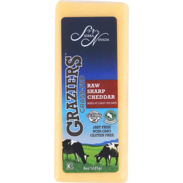 GRAZIERS: Milk Raw Sharp Cheddar, 8 oz