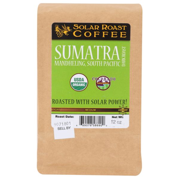 SOLAR ROAST COFFEE LLC: Solar Roast Sumatra Organic Coffee Dark Roast, 12 oz