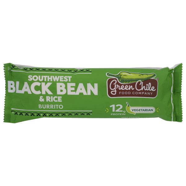 GREEN CHILE: Burrito Blk Bean Rice, 6 oz