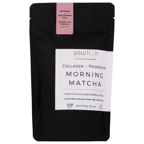 YOURLIXIR: Morning Matcha Collagen Powder, 100 gm