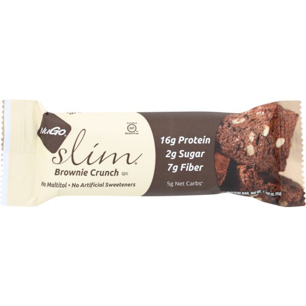 NuGo Nutrition Slim Brownie Crunch Gluten Free 12 Bars, 1.59 oz