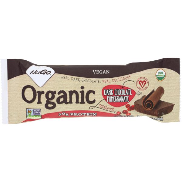NUGO: Organic Dark Chocolate Pomegranate Bar, 1.76 oz
