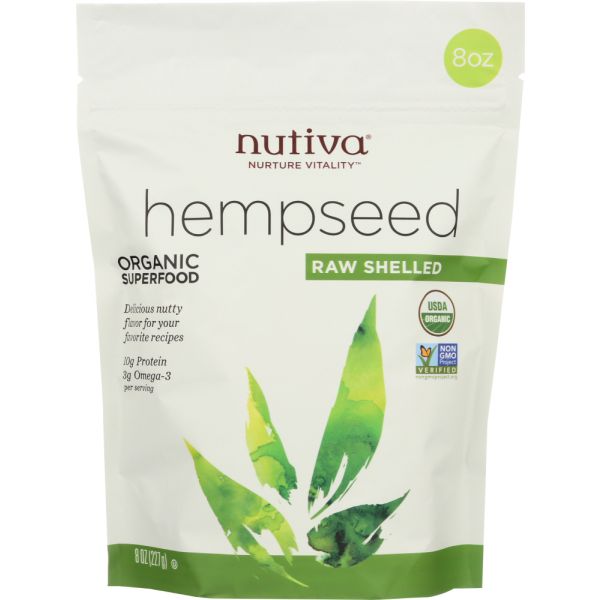 Nutiva Organic Raw Shelled Hempseed, 8 Oz