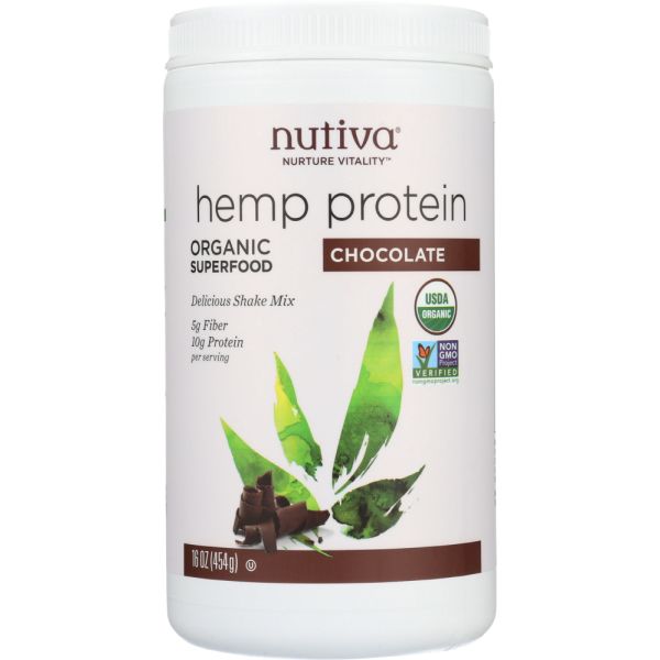 Nutiva Organic Hemp Protein Chocolate, 16 Oz