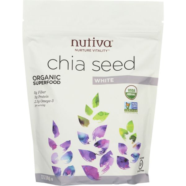 NUTIVA: Chia Seed White, 12 oz