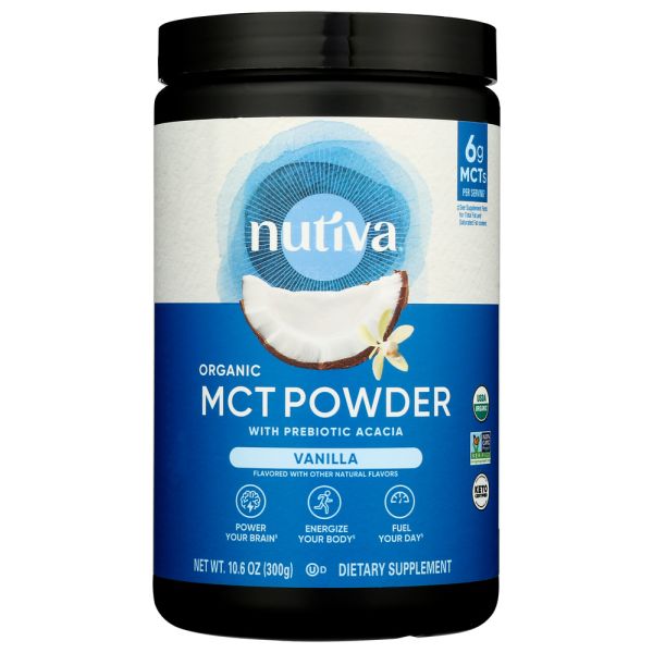 NUTIVA: Powder MCT Vanilla, 10.6 oz