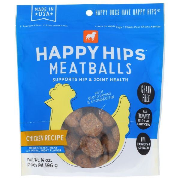 HAPPY HIPS: Chicken Meatballs Dog Treat, 14 oz