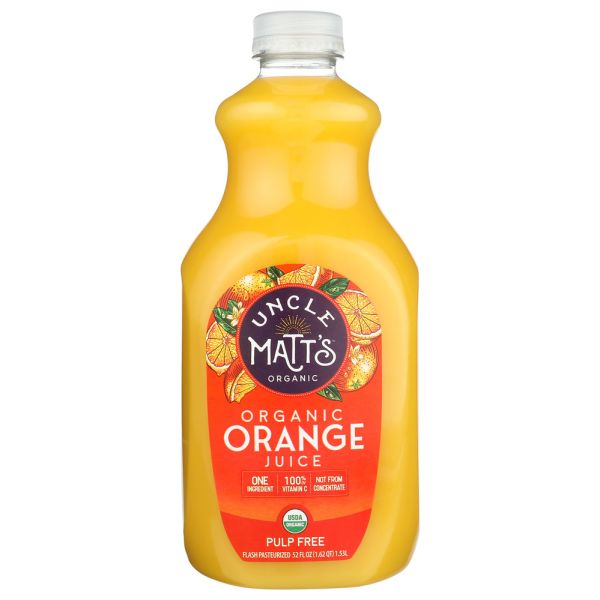 UNCLE MATTS ORGANIC: Pulp Free Organic Orange Juice, 52 oz