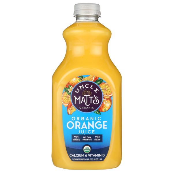 UNCLE MATTS ORGANIC: Organic Orange Juice with Calcium and Vitamin D, 52 oz