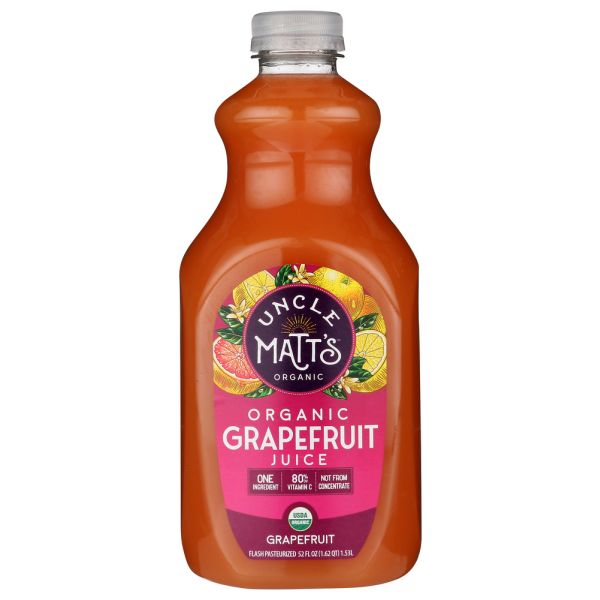 UNCLE MATTS ORGANIC: Organic Grapefruit Juice, 52 oz