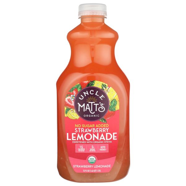 UNCLE MATTS ORGANIC: Lemonade Strawberry No Sugar Added, 52 fo