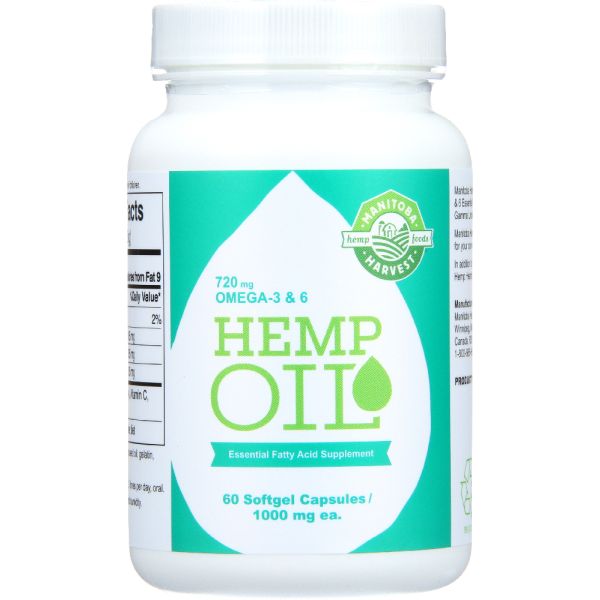 MANITOBA HARVEST: Hemp Oil 1,000 Mg, 60 Softgel Capsules