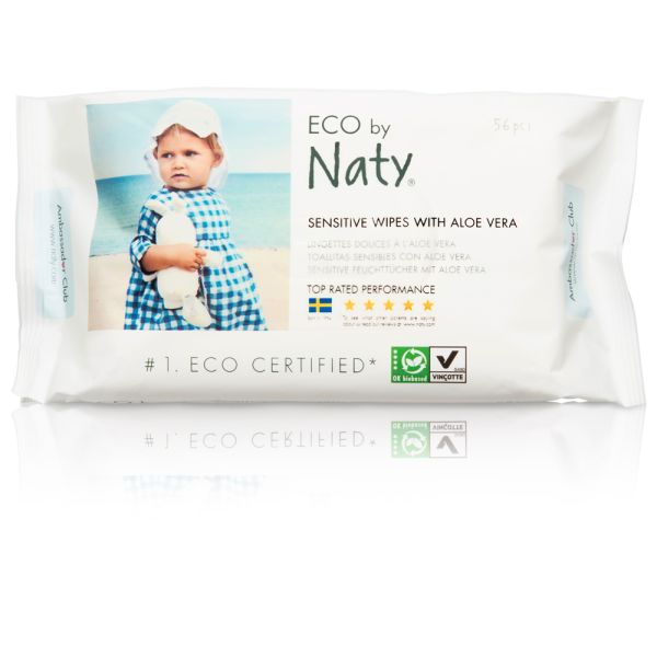 NATY-ECO BY NATY: Baby Wipes-Sensitive With Aloe, 70 ct