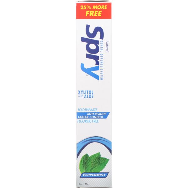 SPRY: Toothpaste Xylitol Peppermint, 4 Oz