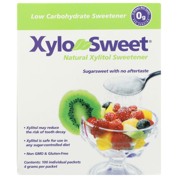 XYLOSWEET: All Natural Xylitol Sweetener 100 Packets, 4 gm