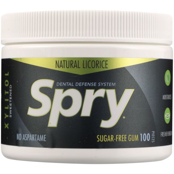 SPRY: Gum Chewing Licorice, 100 pc