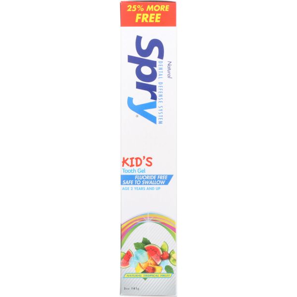 SPRY: Tropical Fruit Kid's Xylitol Tooth Gel, 5 oz