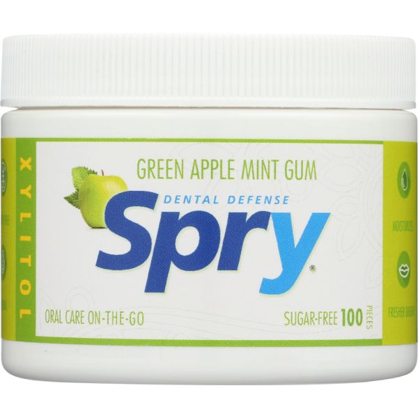 SPRY: Green Apple Mint Xylitol Gum 100ct, 100 pc