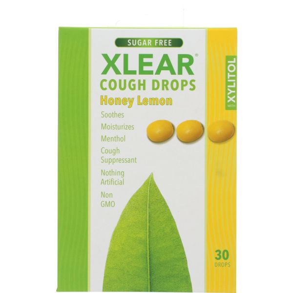 XLEAR: Honey Lemon Sugar Free Cough Drops, 30 pc