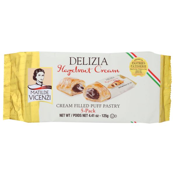 VICENZI: Delizia Hazelnut Cream Puff Pastry, 4.41 oz