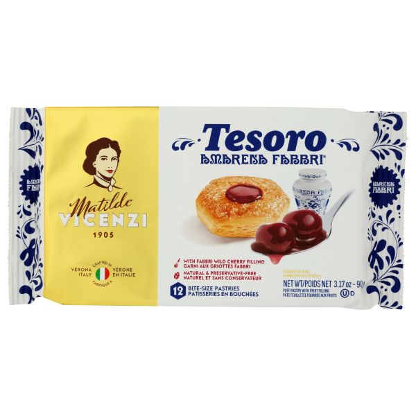 FABBRI: Tesoro Pastry with Wild Cherry Filling, 3.17 oz