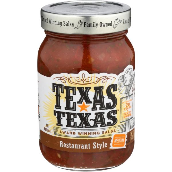 TEXAS TEXAS: Restaurant Style Medium Salsa, 16 oz