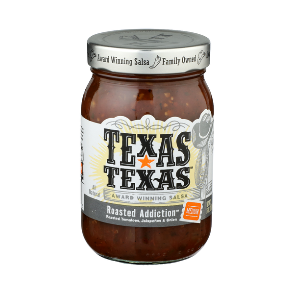 TEXAS TEXAS: Roasted Addiction Medium Salsa, 16 oz.