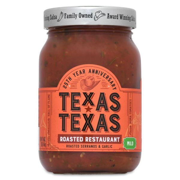 TEXAS TEXAS: Roasted Restaurant Mild Salsa, 16 oz.