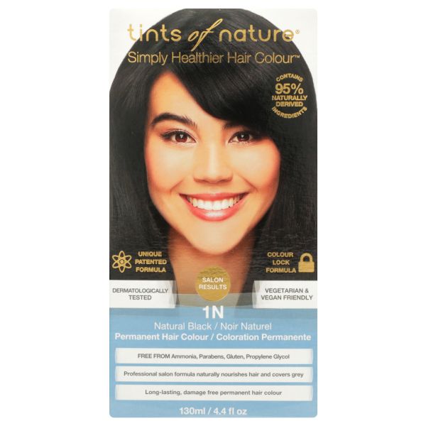 TINTS OF NATURE: Permanent Hair Dye Natural Black 1N, 4.4 fo