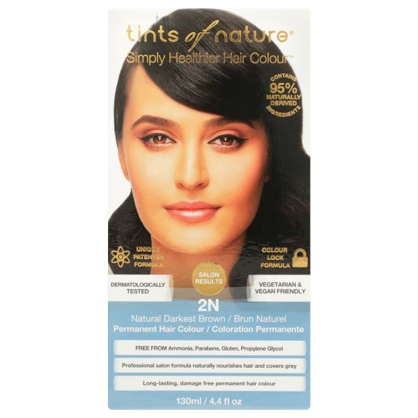 TINTS OF NATURE: 2N Natural Darkest Brown Hair Colour, 4.4 fo