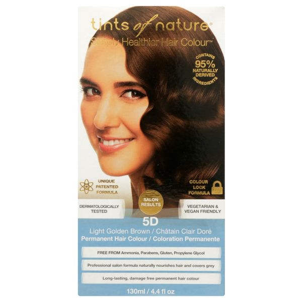 TINTS OF NATURE: 5D Light Golden Brown Hair Colour, 4.4 fo