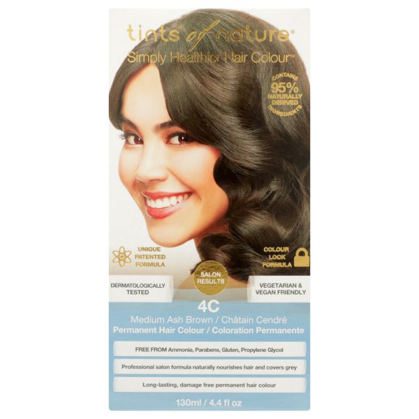 TINTS OF NATURE: COLOUR HAIR 4C MED ASH BR (4.400 FO)