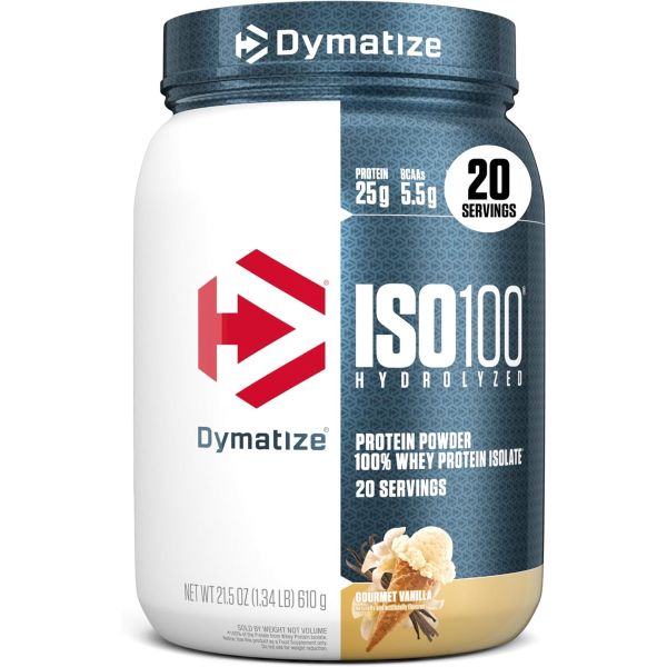 DYMATIZE: ISO100 Protein Powder Gourmet Vanilla, 21.5 oz