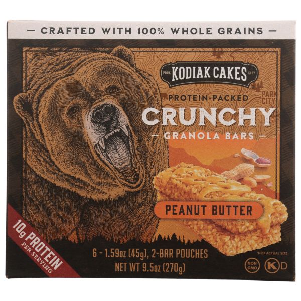 KODIAK: Peanut Butter Crunchy Granola Bars, 9.5 oz