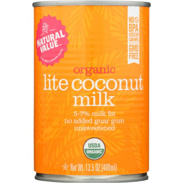 NATURAL VALUE: Organic Lite Coconut Milk, 13.5 oz