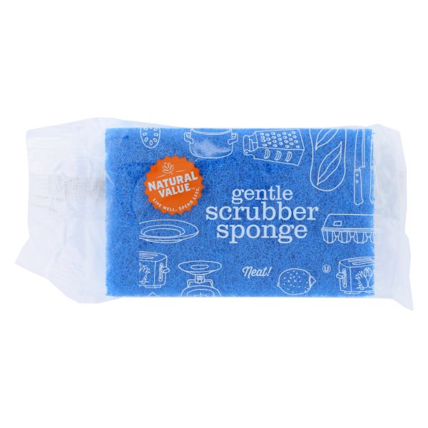 NATURAL VALUE: Gentle Sponge Scrubber, 1 pk