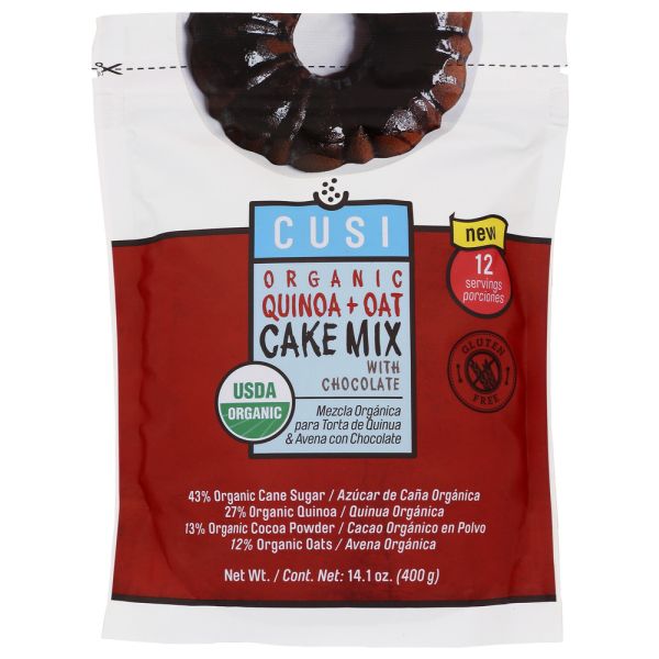 CUSI WORLD: Quinoa Cake Mix Chocolate, 14.1 oz