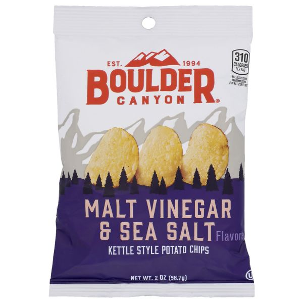 BOULDER CANYON: Classic Cut Malt Vinegar & Sea Salt Kettle Cooked Chips, 2 oz