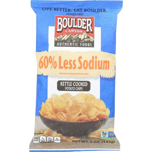 BOULDER CANYON: 60% Less Sodium Kettle Potato Chips, 5 oz