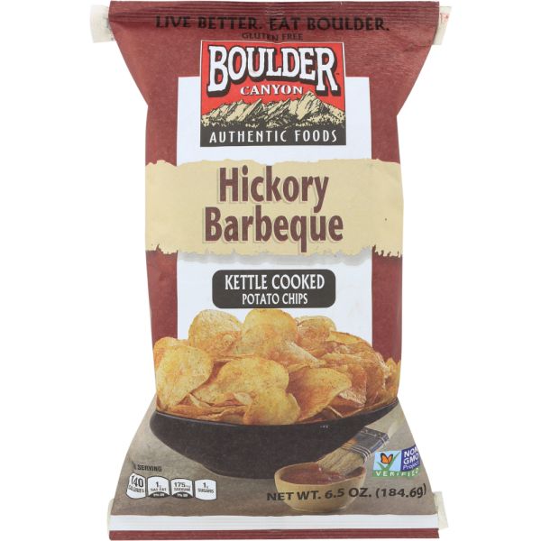 BOULDER CANYON: Hickory Barbeque Kettle Cooked Potato Chips, 6.5 oz