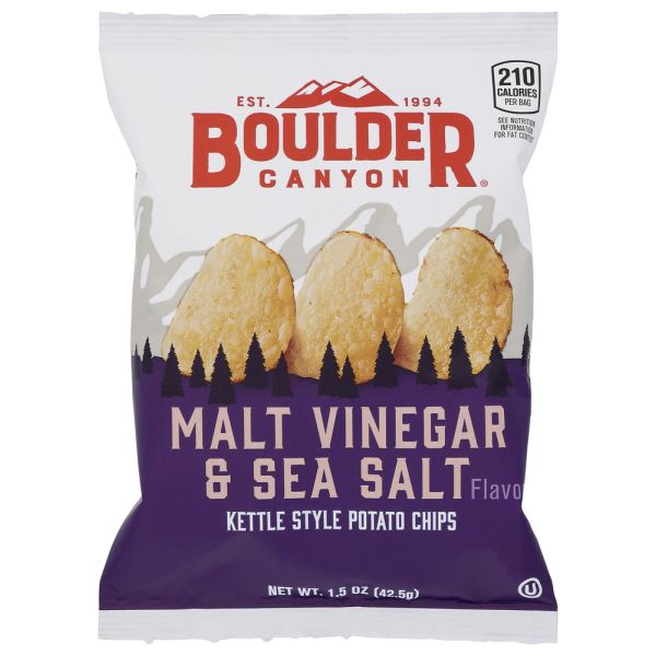 BOULDER CANYON: Malt Vinegar & Sea Salt Kettle Cooked Potato Chips, 1.5 oz