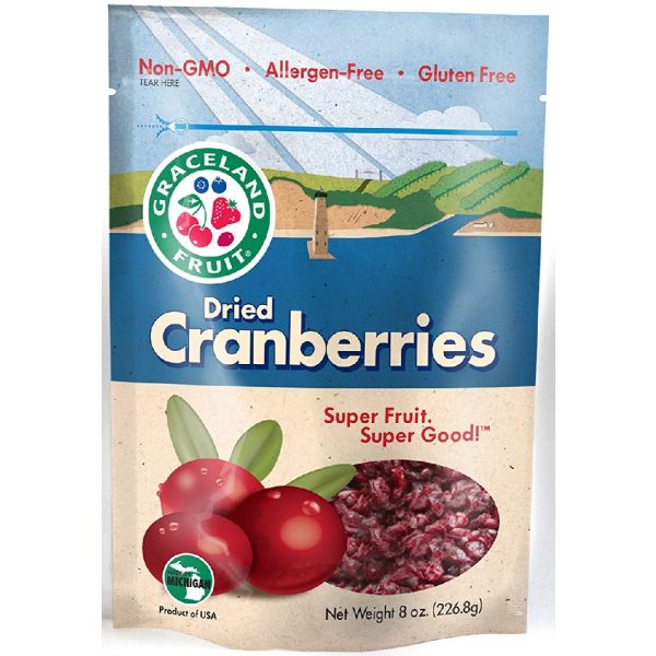 GRACELAND FRUIT: Cranberry Dried Sliced, 8 oz