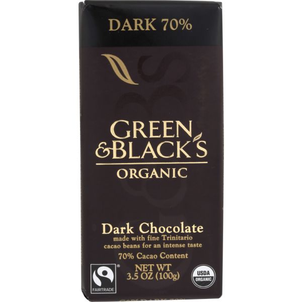 Green & Black's Organic Dark Chocolate 70%, 3.5 Oz