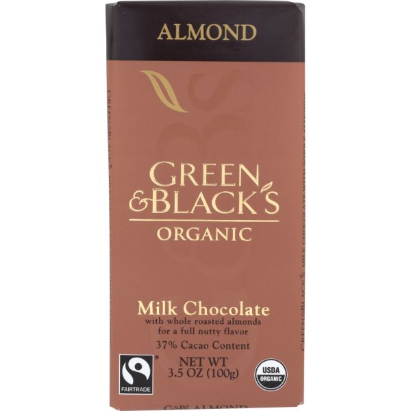 Green & Black's Organic Milk Chocolate Almond, 3.5 Oz