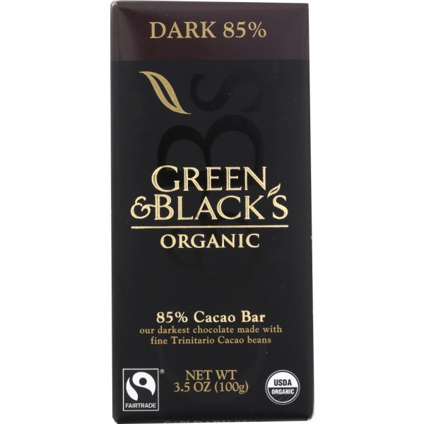 Green & Black's Organic Chocolate Bar Dark 85% Cacao, 3.5 Oz
