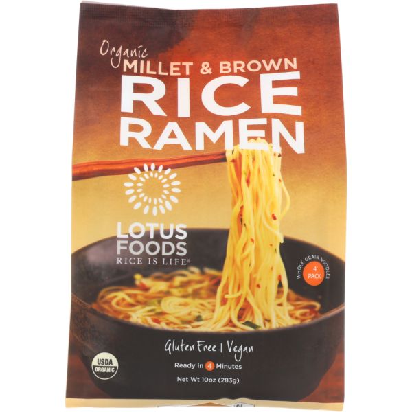 LOTUS FOODS: Organic Rice Ramen Noodles Millet & Brown, 10 oz