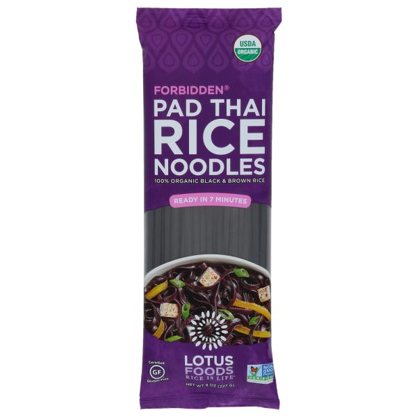 LOTUS FOODS: Pad Thai Rice Noodles Organic Forbidden, 8 oz