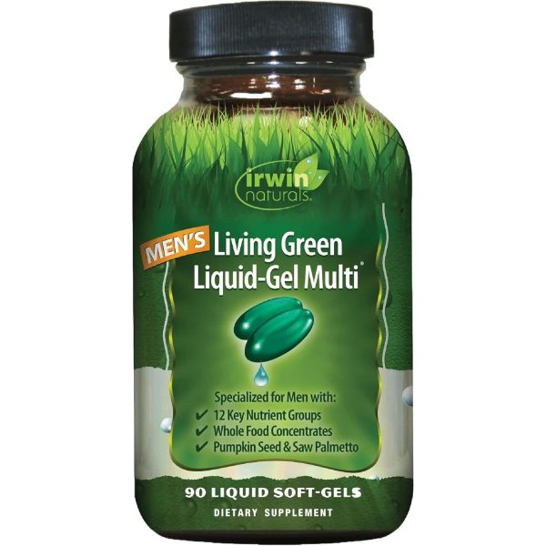 IRWIN NATURALS: Men's Living Green Liquid-Gel Multi, 90 sg