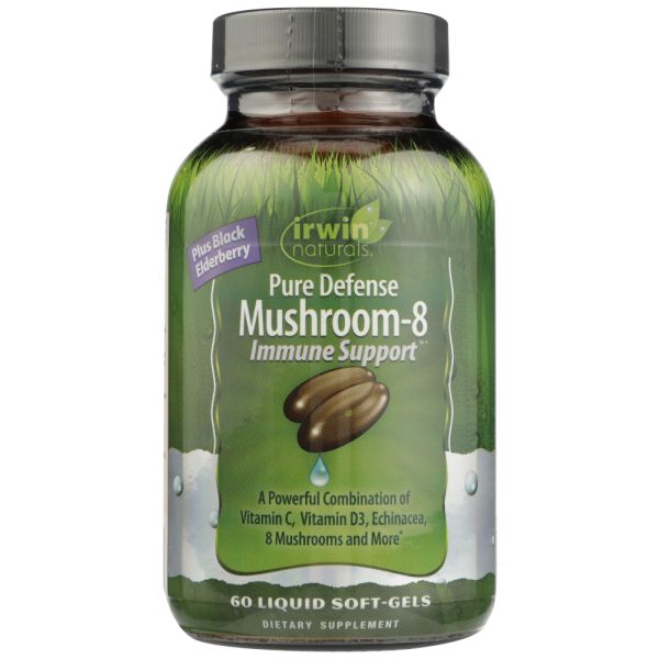 IRWIN NATURALS: Pure Defense Mushroom-8 Immune Support, 60 sg